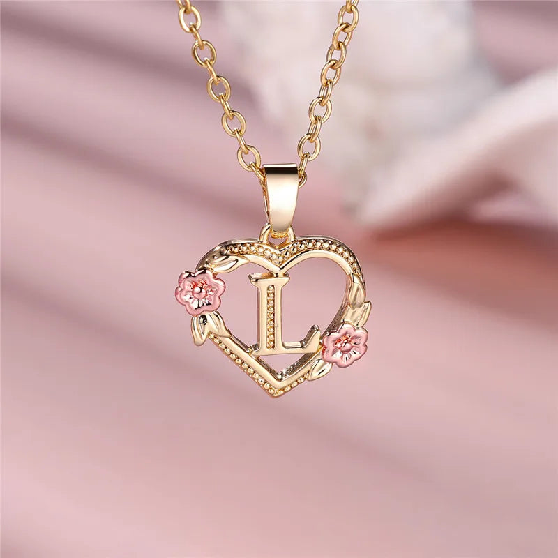 Floral Initial Necklace