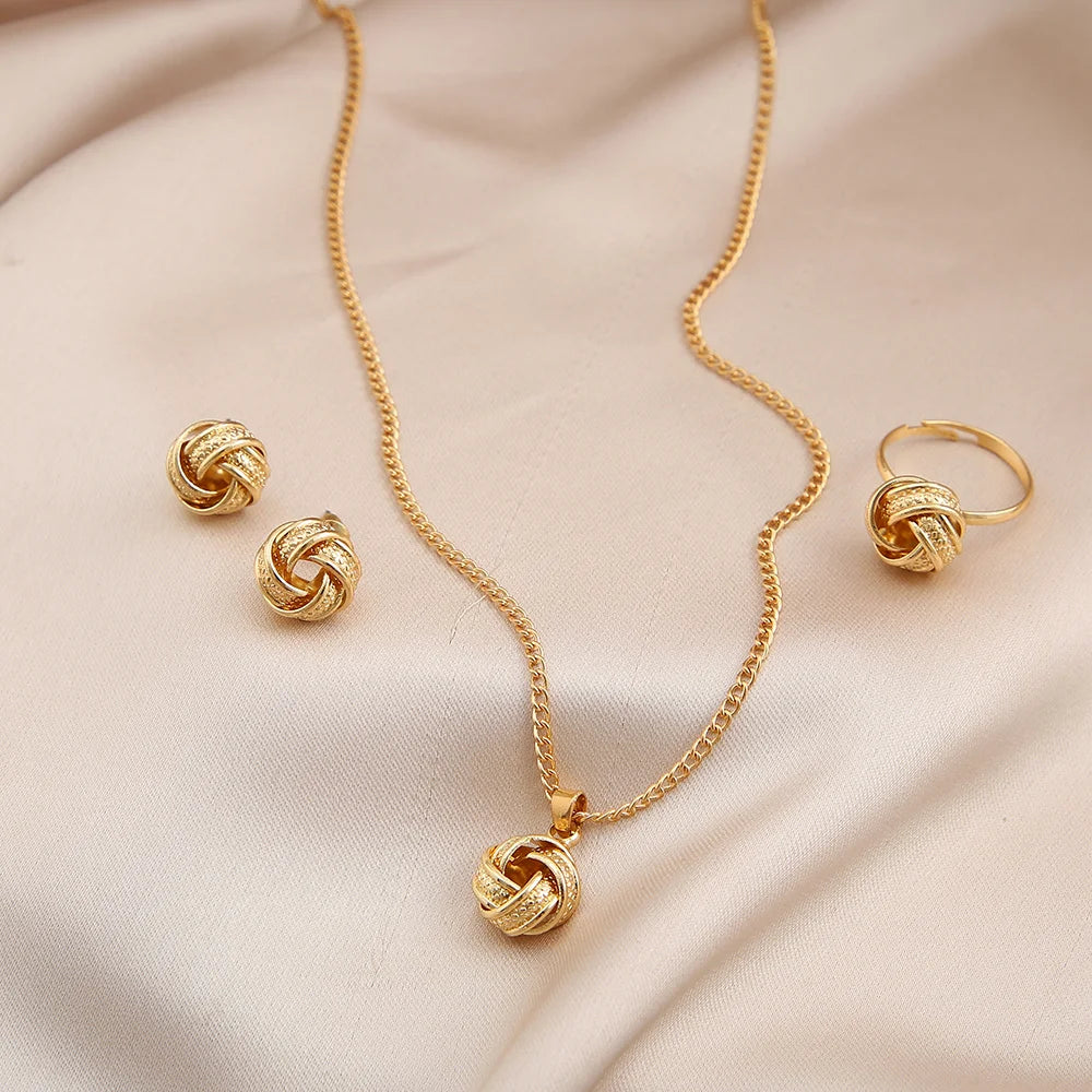 👑 Golden Elegance Knot Set 👑