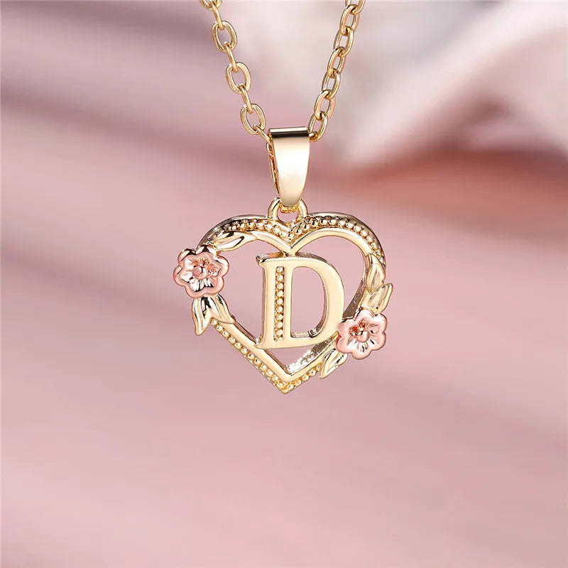 Floral Initial Necklace