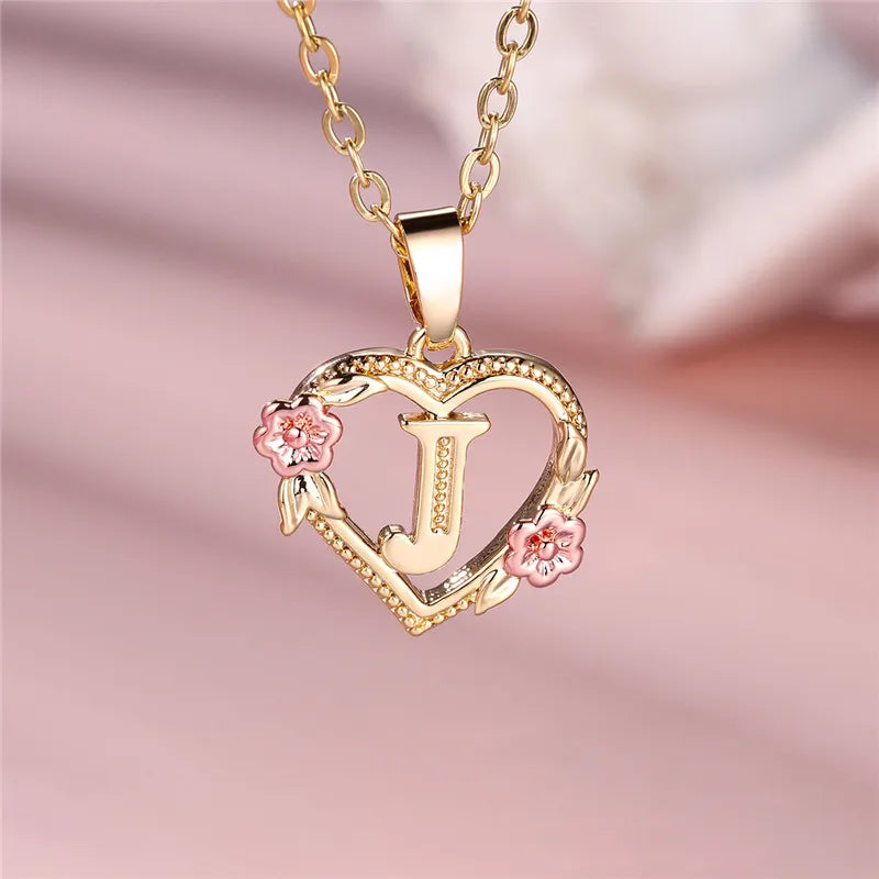 Floral Initial Necklace