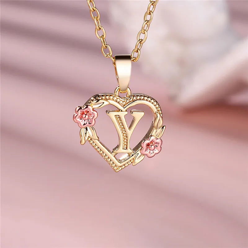 Floral Initial Necklace