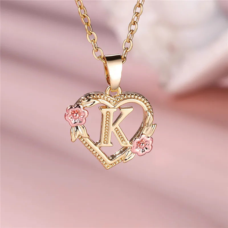 Floral Initial Necklace