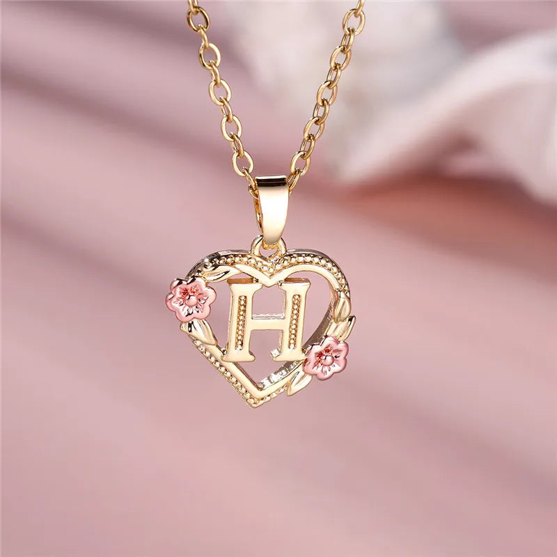 Floral Initial Necklace