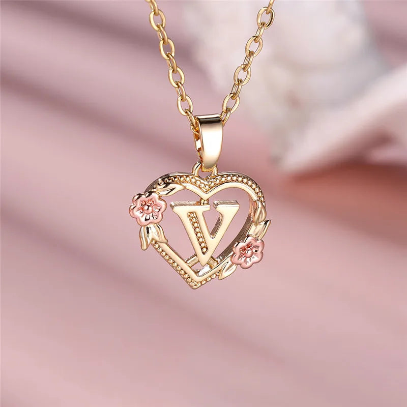 Floral Initial Necklace