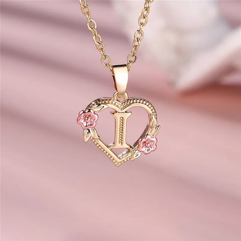 Floral Initial Necklace