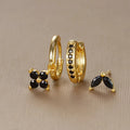 3PCS Floral Zirconia Drop Earrings Set