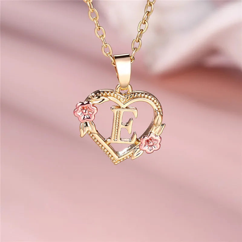 Floral Initial Necklace