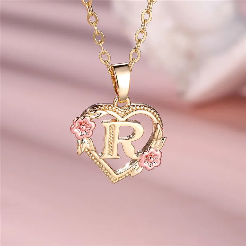 Floral Initial Necklace
