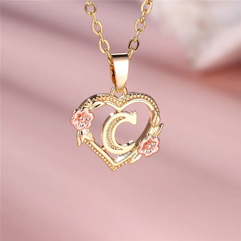 Floral Initial Necklace
