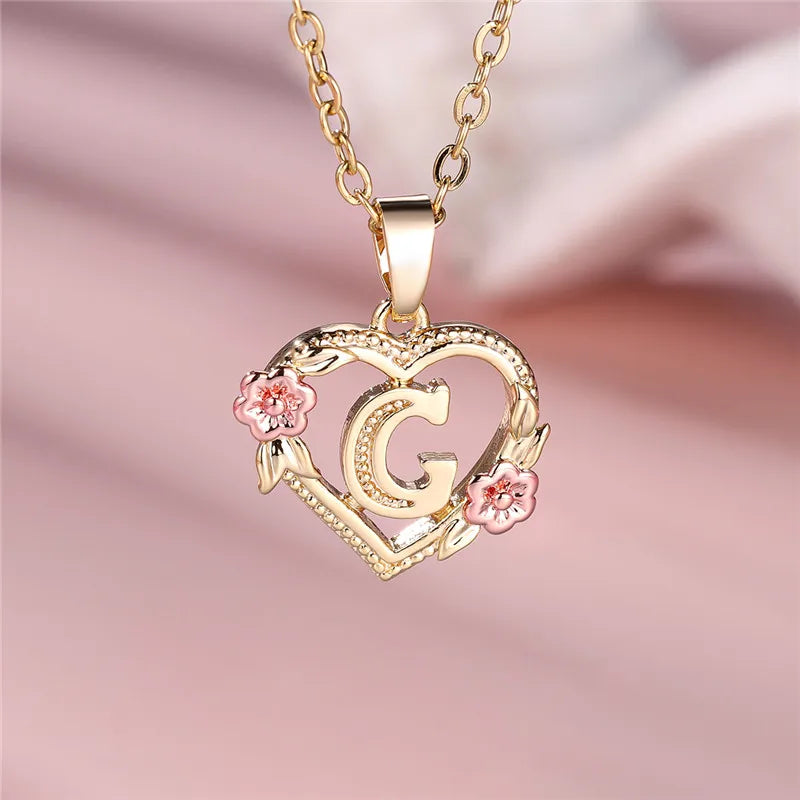 Floral Initial Necklace