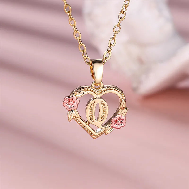 Floral Initial Necklace