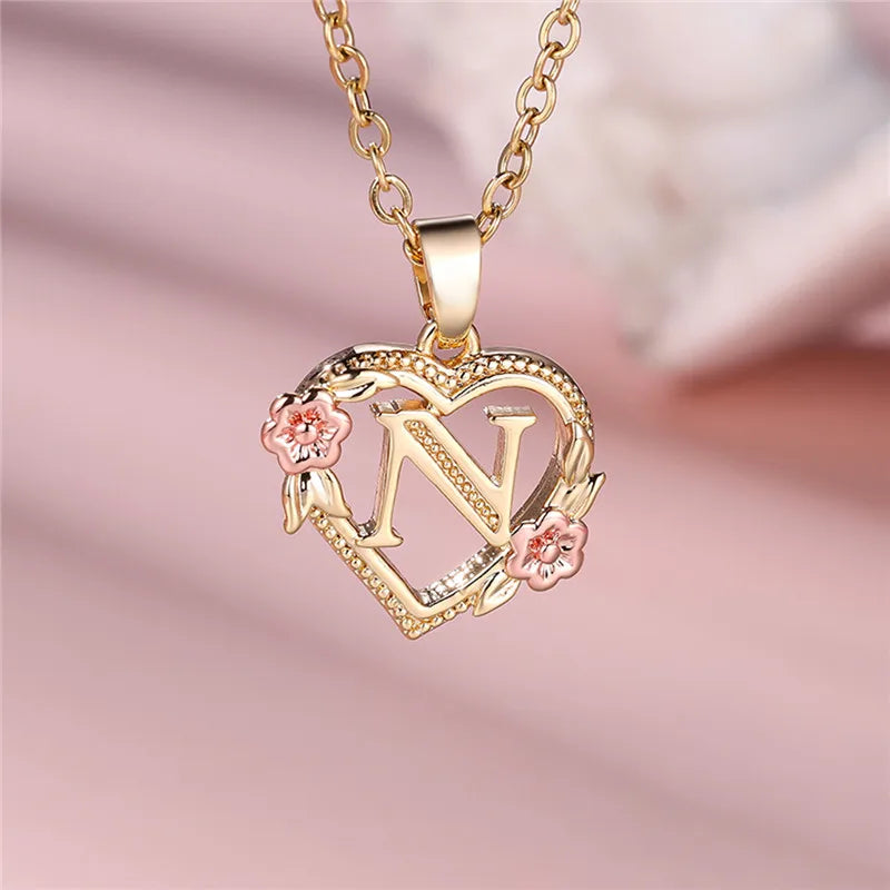 Floral Initial Necklace