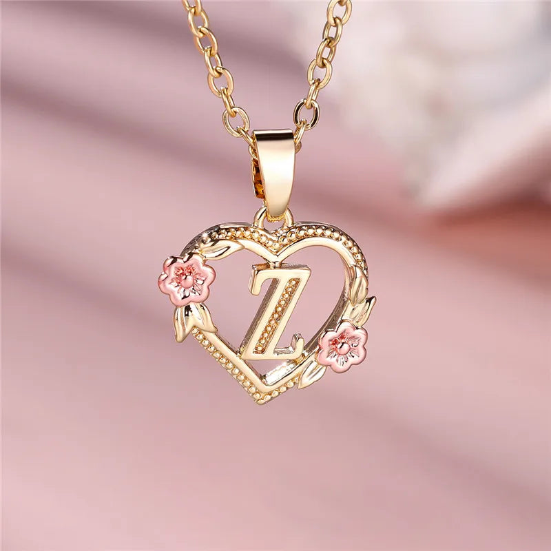 Floral Initial Necklace