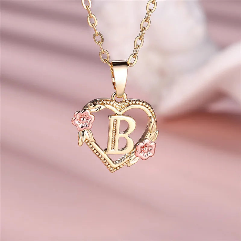 Floral Initial Necklace