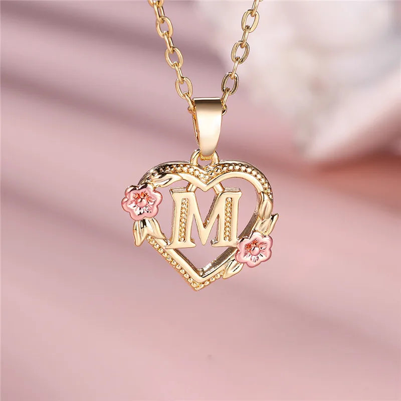 Floral Initial Necklace