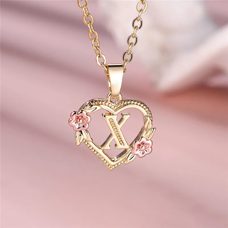 Floral Initial Necklace