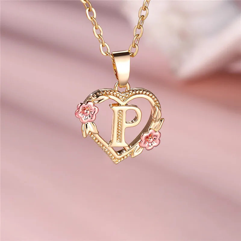 Floral Initial Necklace