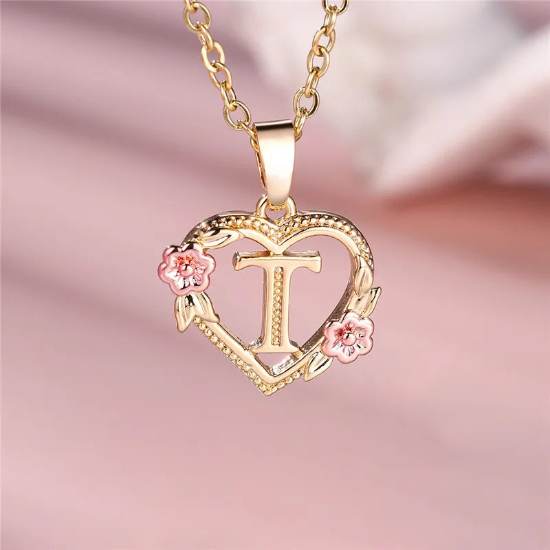 Floral Initial Necklace