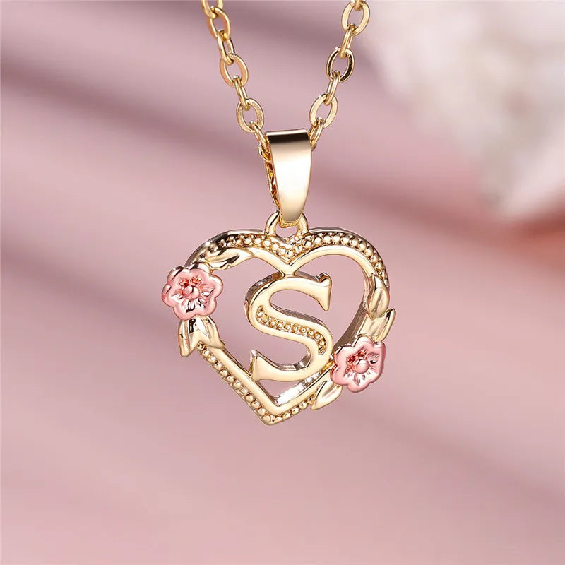 Floral Initial Necklace