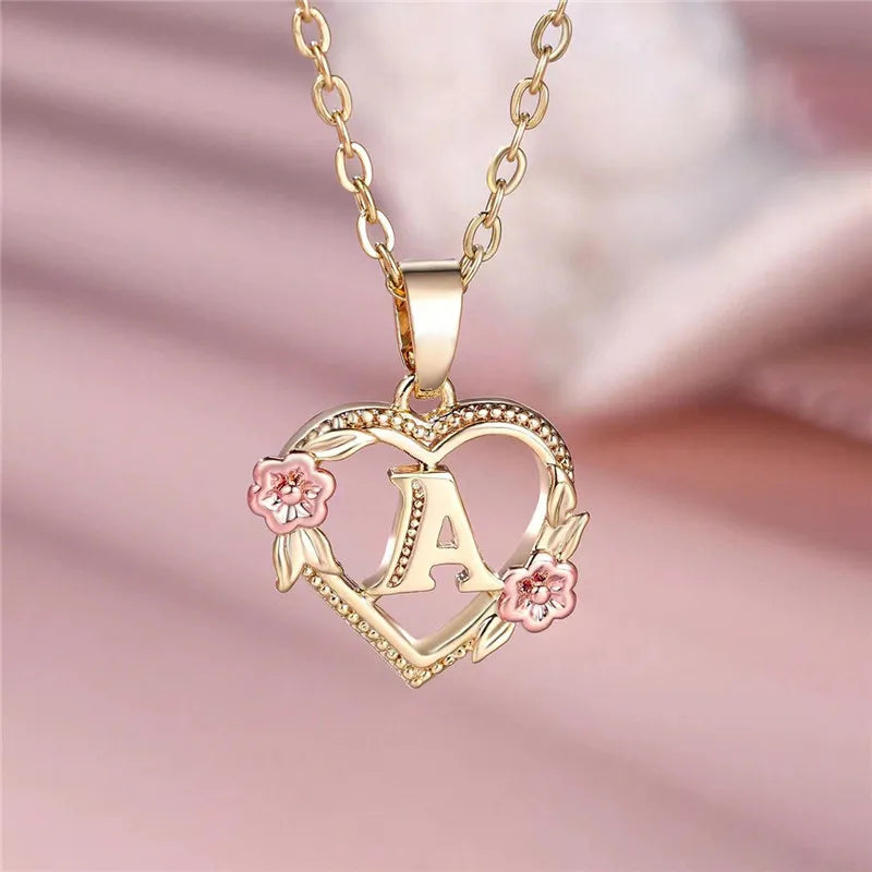Floral Initial Necklace