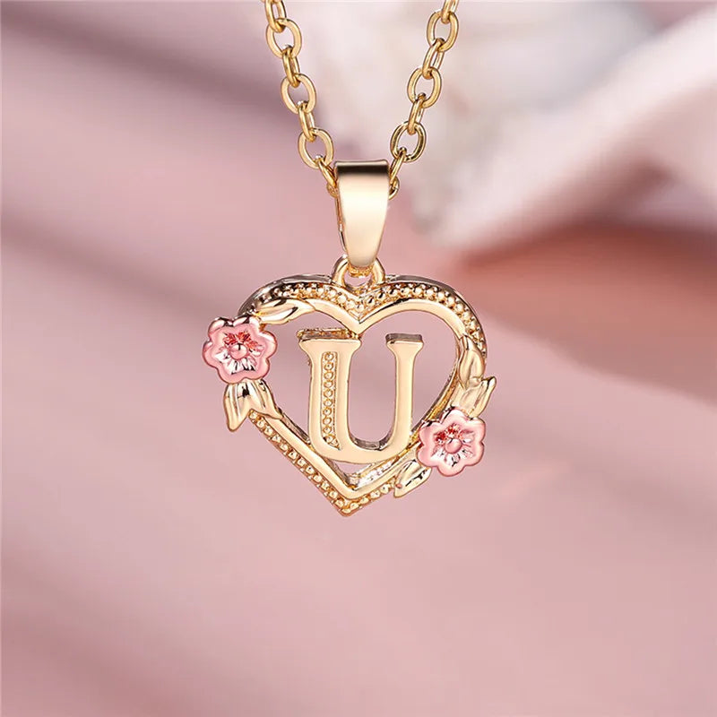 Floral Initial Necklace